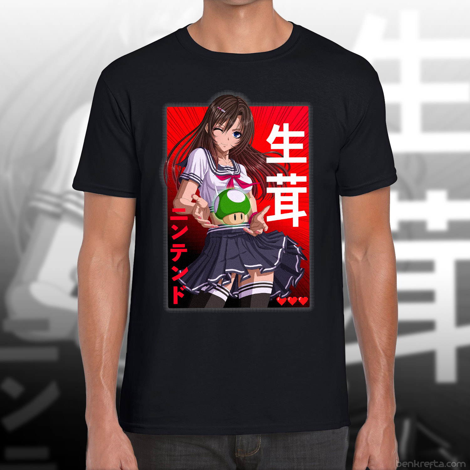 Anime Purple White Black E-girl Shooter Graphic Harajuku T Shirt & Arm –  Kawaiies