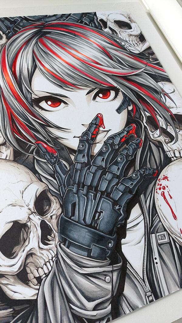 Anime Cyberpunk Girl in Markers